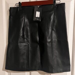 Black leather skirt